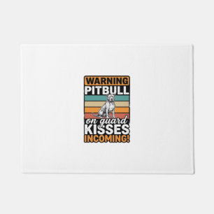 Tapete Avisos de Pitbull Beijos a Caminho Design Vintage 
