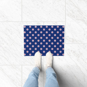 Tapete Azul Branco Patriótico Stars Porta Moderna Mat