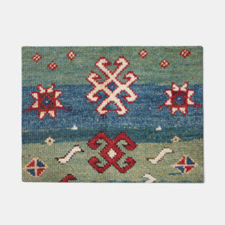 Tapete Azul-claro, de aço colorido, com verificação verde