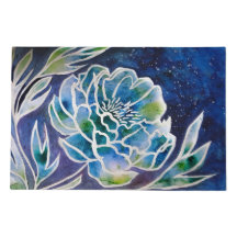 Azul Dahlia Marinho Teal Celestial Floral