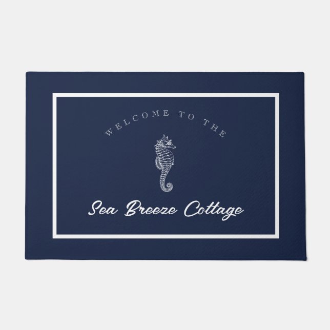 Tapete Azul e Cavalo Branco inspirados no litoral (Frente)