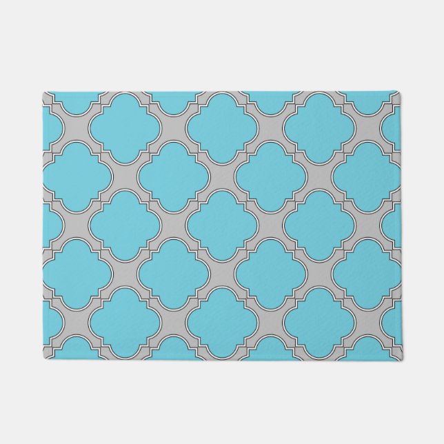 Tapete Azul e cinza de Quatrefoil (Frente)