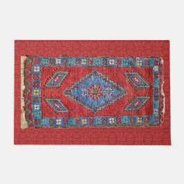 Tapete Azul e Rosa Antiquado Design do Rug Oriental Turco