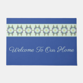 Tapete Azul Escuro Com Destaque Floral