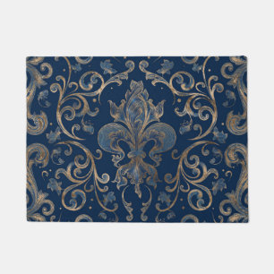 Tapete Azul-mármore-de-lis, Dourado