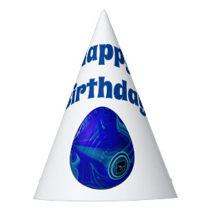 Tapete Azul Marmoreado, Chapéus De Aniversário