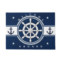 Azul Naval Náutico Roda do Navio Âncora