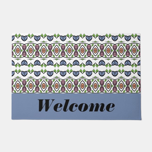 Tapete Azul, Preto, Branco E Verde (Frente)