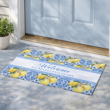 Azulejo Azul de Limão Mediterrâneo Personalizado B