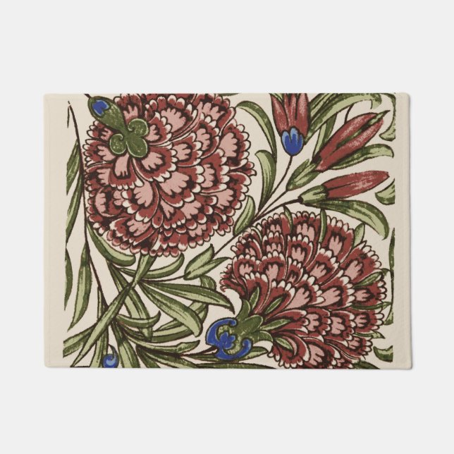 Tapete Azulejo de Flor Antiquado Arte Russa (Frente)