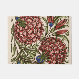 Tapete Azulejo Flor de Cravo Antigo Rústico De Morgan Art