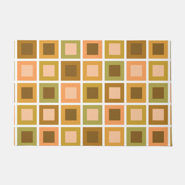 Tapete Azulejos Retro da década de 1950 - Padrão - Laranj (Frente)