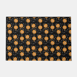 Tapete Balde Negra de Abóbora de Halloween