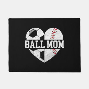 Tapete Ball Mãe Camisa Coração Engraçado Baseball Soccer