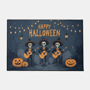 Tapete Banda de Mariachi Esqueleto Feliz Halloween