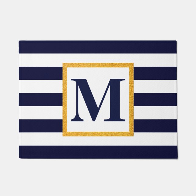 Tapete Bandas brancas e azuis (Frente)