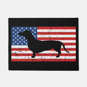 Tapete Bandeira americana afligida Dachshund