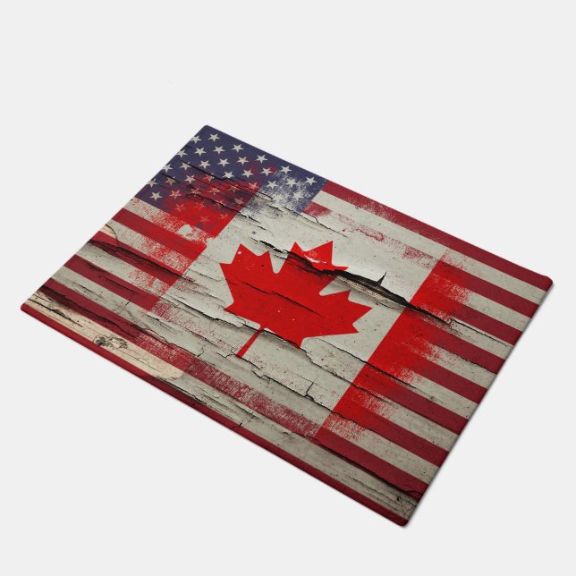 Tapete Bandeira americana canadense da pintura | do (Inclinado)