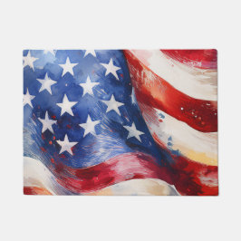Tapete Bandeira Americana em Aquarela