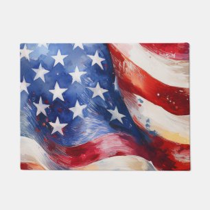 Tapete Bandeira Americana em Aquarela