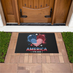 Tapete Bandeira Coração Leopardo 1776 2026 4 de julho