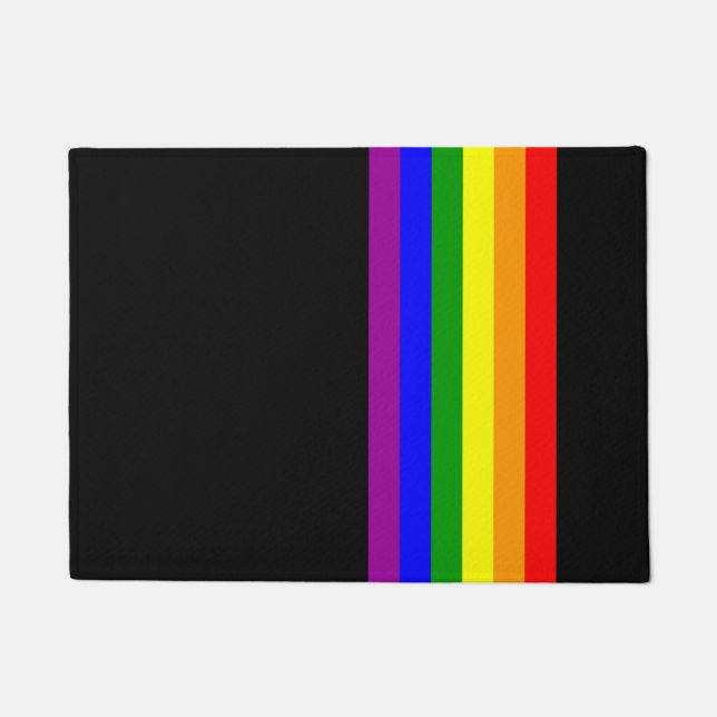 Tapete Bandeira de LGBT no preto (Frente)