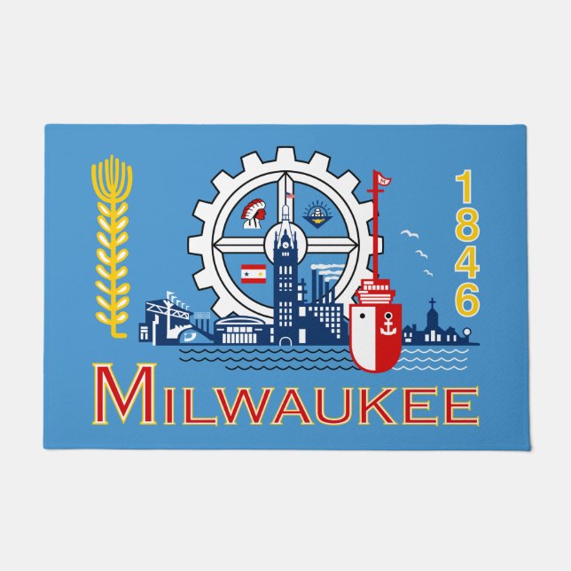Tapete Bandeira de Milwaukee (Wisconsin) (Frente)