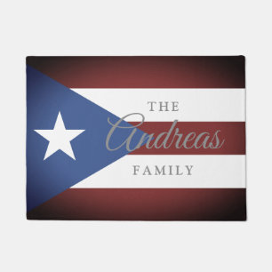 Tapete Bandeira de Puerto Rico do vintage com nome de