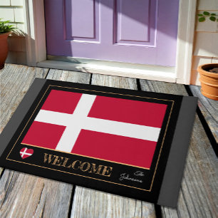 Tapete Bandeira Dinamarquesa, estantes de boas-vindas/esp