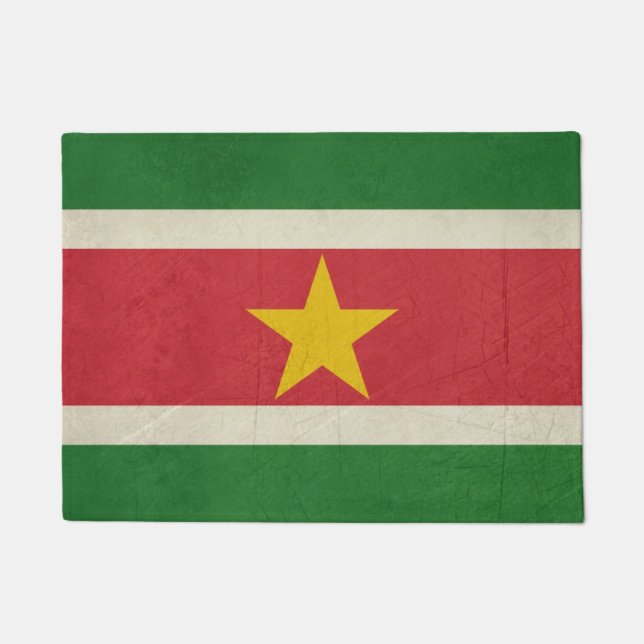 Tapete Bandeira do estado soberano do Grunge de Suriname (Frente)