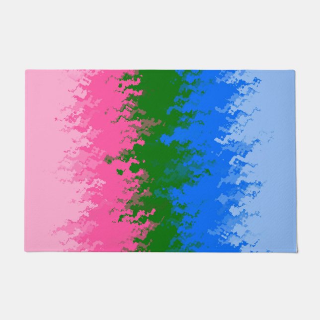 Tapete Bandeira do Orgulho Abstrato Omnirromântico Trippy (Frente)