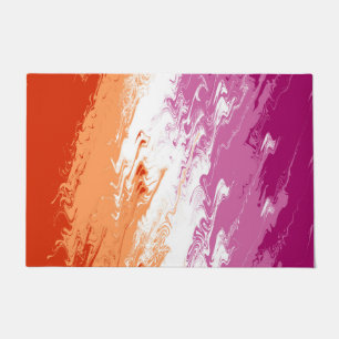 Tapete Bandeira do Orgulho Lésbico Abstrato Trippy Squigg