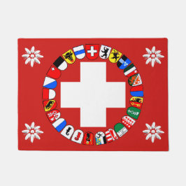 Tapete Bandeira e edelweiss suíços