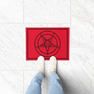 Tapete Baphomet Pentagram Satanic Doormat