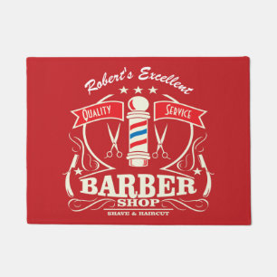 Tapete Barbershop Entrada Porta Vermelha