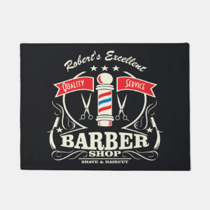 Tapete Barbershop Stylist Barber Entrando Porta de Cinza
