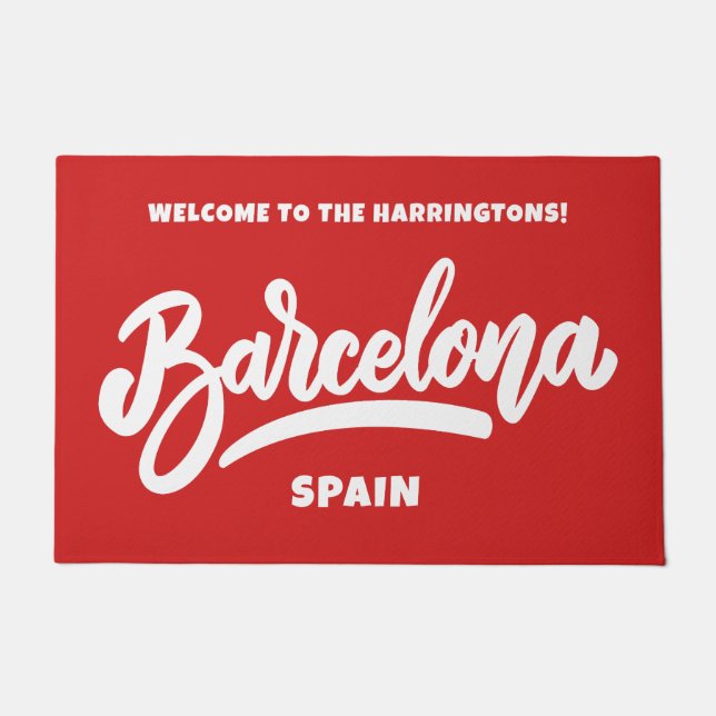 Tapete Barcelona de texto e cores personalizadas (Frente)