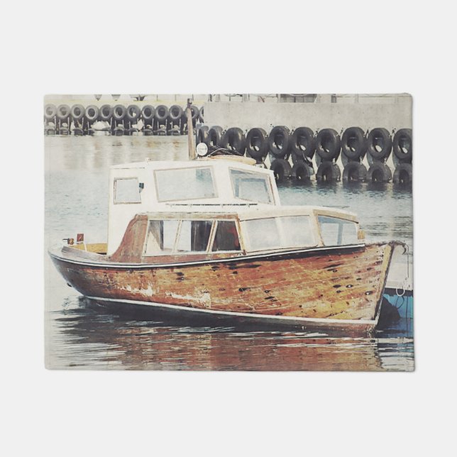 Tapete Barco de Pesca Antigo Náutico (Frente)