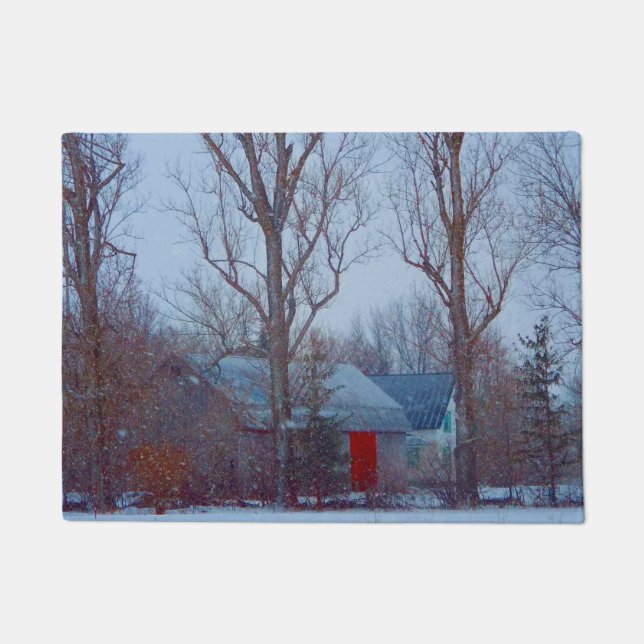 Tapete Barco vermelho em apuros russo nas férias de neve  (Frente)