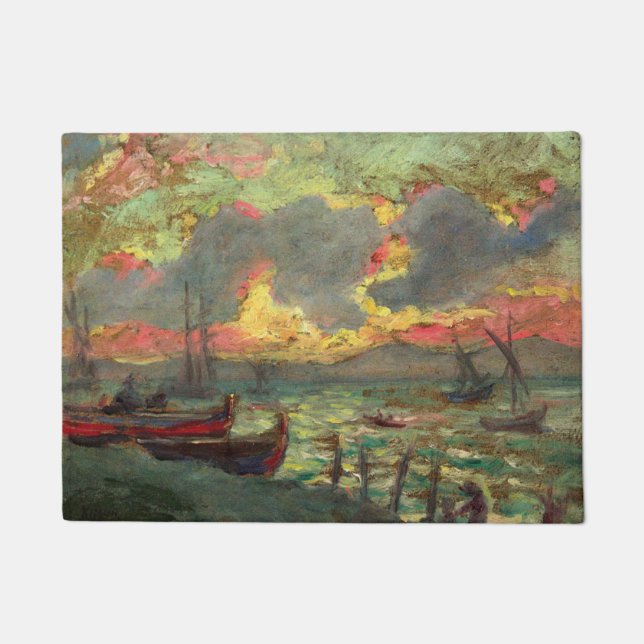 Tapete Barcos à vela na orla (por Kimon Loghi) (Frente)