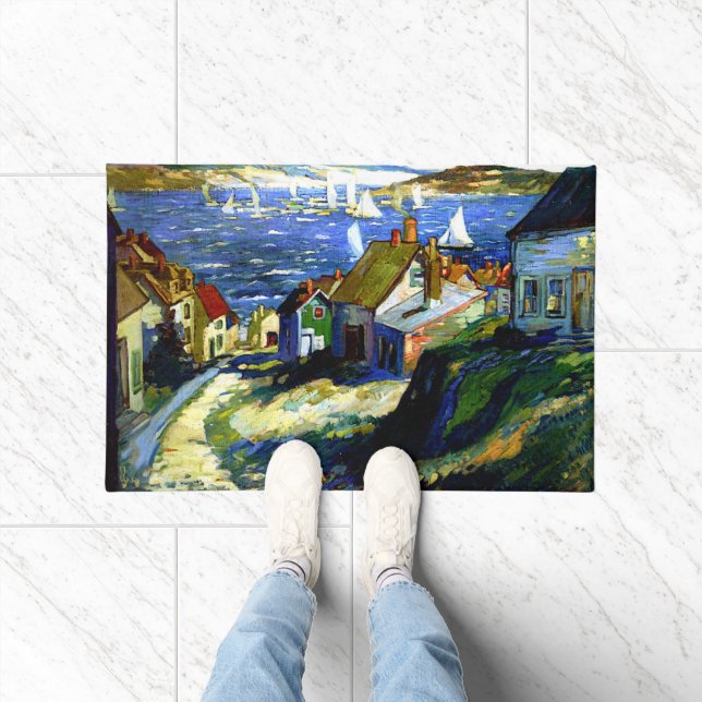 Tapete Barcos à vela pelo porto, pintura de arte (Interior)