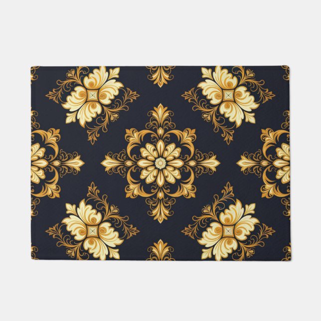 Tapete "Barockes Ornament-Muster in Gold und Schwarz" Dec (Frente)