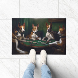 Tapete Basenji Dogs Jogando Poker Art