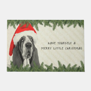 Tapete Basset Hound alegre pouco Natal