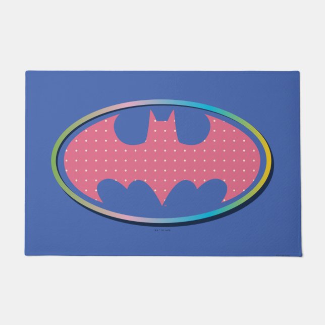 Tapete Batman | Logotipo de Bolinhas rosa (Frente)