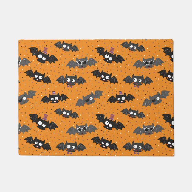Tapete Bats de Halloween bonitos com Confetti e Chapéus (Frente)