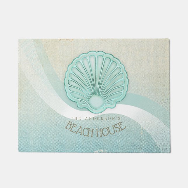 Tapete Beach House Clam Shell Aqua Blue ID623 (Frente)