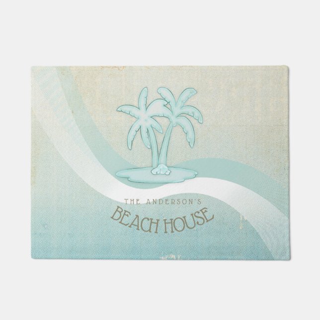 Tapete Beach House Palm Trees Aqua ID623 (Frente)