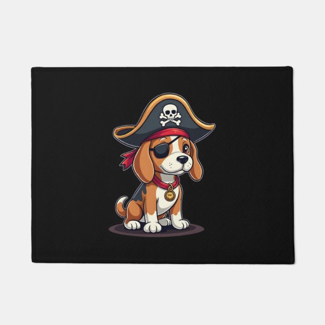 Tapete Beagle Pirate Costume Jolly Roger Flag Skull Cross (Frente)