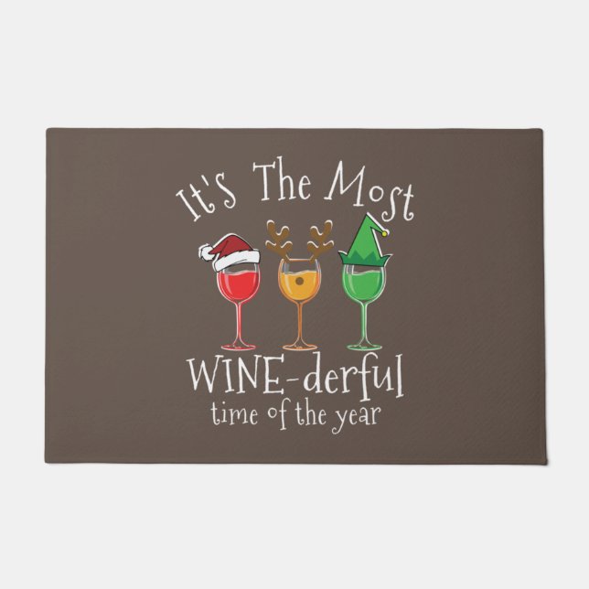 Tapete Bebado De Vinho De Natal Xmas Álcool Pajama PJ (Frente)